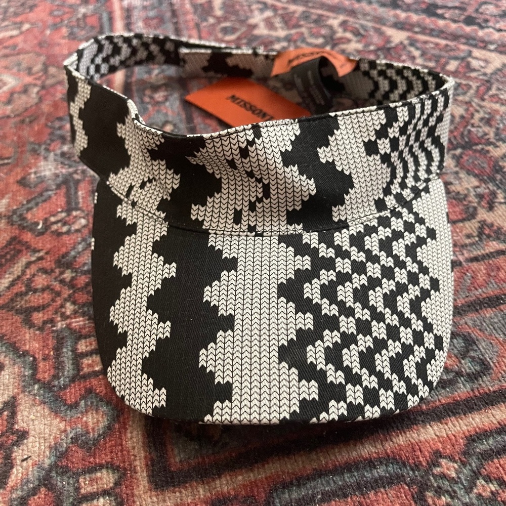 Missoni Black and White Patterned Visor